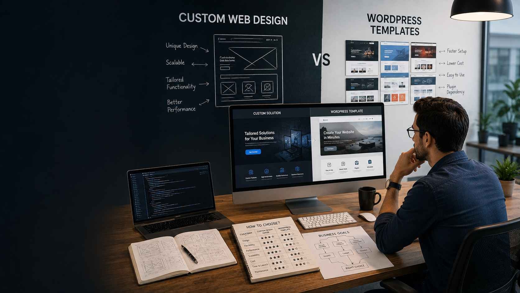 Custom Web Design or WordPress Templates? Find What Fits Your Business